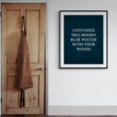 Dark Blue Custom Wedding Poster Moody Formal