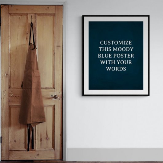Dark Blue Custom Wedding Poster Moody Formal