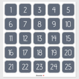 Dark Blue Customizable Square Number Stickers  Aufkleber