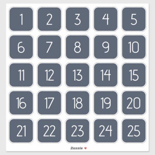 Dark Blue Customizable Square Number Stickers  Aufkleber (Blatt)