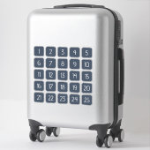 Dark Blue Customizable Square Number Stickers  Aufkleber (Koffer)