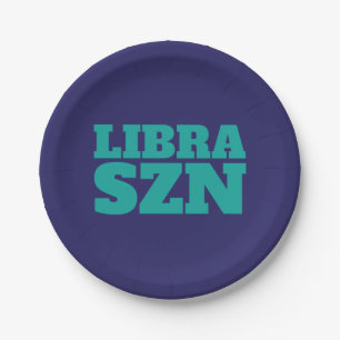 Dark Blue Cyan Libra SZN Cool Pappteller