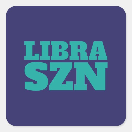 Dark Blue Cyan Libra SZN Cool Quadratischer Aufkleber (Vorderseite)