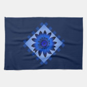 Dark Blue Daisy Blume Küchentuch (Horizontal)