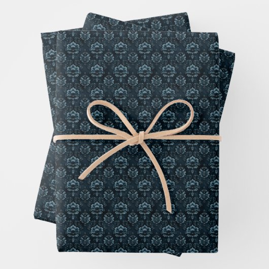 Dark Blue Damask Geschenkpapier Set (Beispiel)