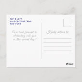 Dark Blue Dark Skin Princess Birthday Party Postkarte (Rückseite)