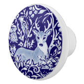 Dark Blue Deh Igel Woodland Animal Floral Keramikknauf (Rechts)
