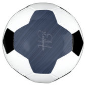 Dark Blue Diagonal Stripes Custom Monogram Name Fußball (Gedreht)