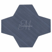 Dark Blue Diagonal Stripes Custom Monogram Name Fußball (Flach)