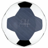 Dark Blue Diagonal Stripes Custom Monogram Name Fußball (Vorderseite)