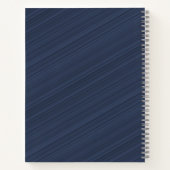 Dark Blue Diagonal Stripes Custom Monogram Name Notizblock (Rückseite)