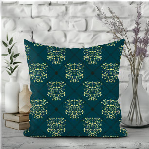 Dark Blue Diamond Damask Muster Kissen