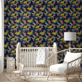 Dark Blue Dinosaur Baby Boy Kinderzimmer Peel & St Tapete