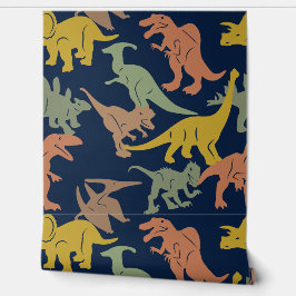 Dark Blue Dinosaur Baby Boy Kinderzimmer Peel & St Tapete