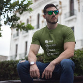 Dark Blue Eat Sleep Gym Wiederholungssymbol T-Shirt