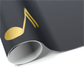 Dark Blue Elegant Music Notes Geschenkpapier (Rolleneckpunkt)