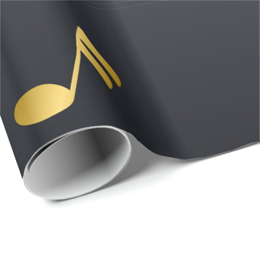 Dark Blue Elegant Music Notes Geschenkpapier (Rolleneckpunkt)