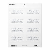 Dark Blue Elegant Script Wedding Rücksendeadresse (Vorne)