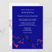 Dark Blue Elegant Spring Weddings Custom Einladung (Vorne/Hinten)