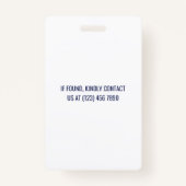 Dark Blue Employee Foto Company Logo Ausweis (Rückseite)