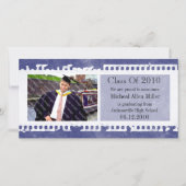 Dark Blue Film Grunge Abschluss Fotokarte Ankündigung (Vorderseite)