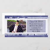 Dark Blue Film Grunge Abschluss Fotokarte Ankündigung (Vorne/Hinten)