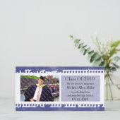 Dark Blue Film Grunge Abschluss Fotokarte Ankündigung (Stehend Vorderseite)