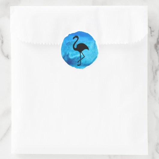 Dark Blue Flamingo Runder Aufkleber (Tasche)