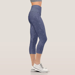 Dark Blue Floral Damask Muster - Leggings