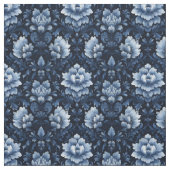 Dark Blue Floral Damask Stoff (Muster)