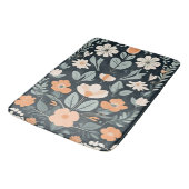 Dark Blue Floral Folks Badematte (Schrägansicht)