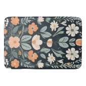 Dark Blue Floral Folks Badematte (Vorderseite)
