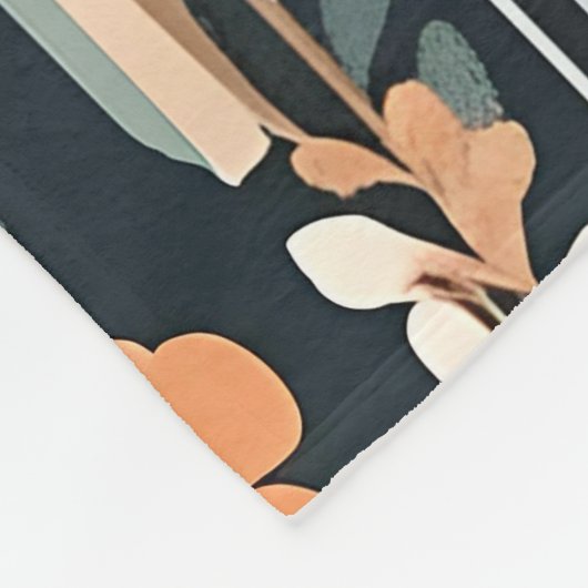 Dark Blue Floral Folks Fleecedecke (Ecke)