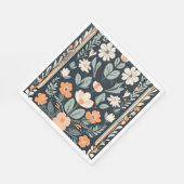 Dark Blue Floral Folks Serviette (Ecke)