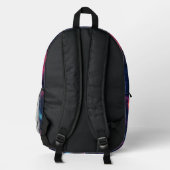 Dark Blue Galaxy Muster Bedruckter Rucksack (Rückseite)