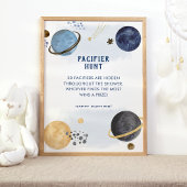 Dark Blue Galaxy Space Baby Dusche Schnuller Jagd Poster