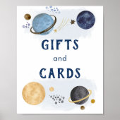 Dark Blue Galaxy Space Babydusche Geschenke und Ka Poster (Vorne)