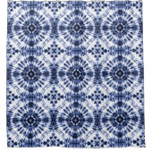 Dark Blue Gefärbte Krawatte Muster Duschvorhang (Vorderseite)