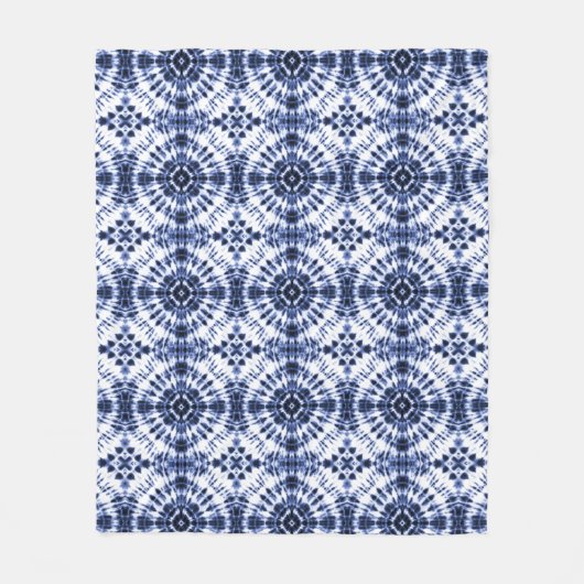 Dark Blue Gefärbte Krawatte Muster Fleecedecke (Vorderseite)