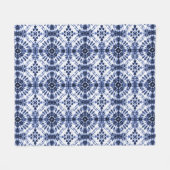 Dark Blue Gefärbte Krawatte Muster Fleecedecke (Vorderseite (Horizontal))