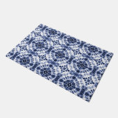 Dark Blue Gefärbte Krawatte Muster Fußmatte (Schrägansicht)