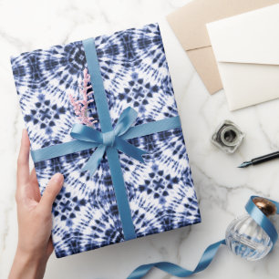 Dark Blue Gefärbte Krawatte Muster Geschenkpapier