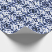 Dark Blue Gefärbte Krawatte Muster Geschenkpapier (Ecke)