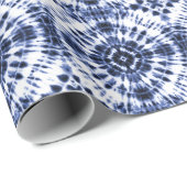 Dark Blue Gefärbte Krawatte Muster Geschenkpapier (Rolleneckpunkt)