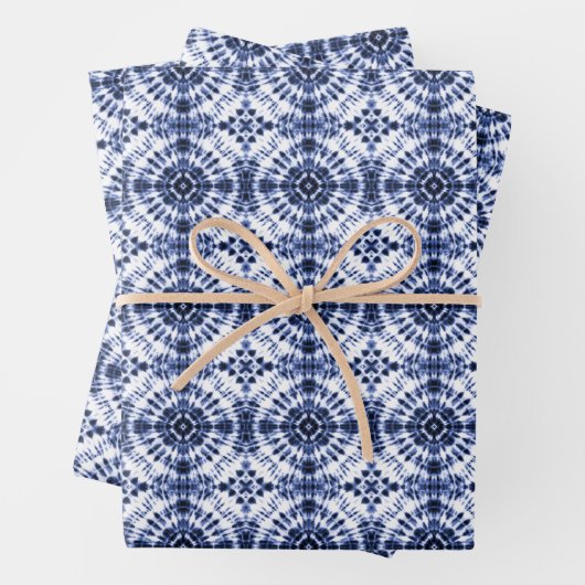 Dark Blue Gefärbte Krawatte Muster Geschenkpapier Set (Beispiel)