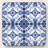 Dark Blue Gefärbte Krawatte Muster Getränkeuntersetzer (Vorderseite)