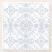 Dark Blue Gefärbte Krawatte Muster Glasuntersetzer (Rückseite)