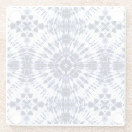 Dark Blue Gefärbte Krawatte Muster Glasuntersetzer (Rückseite)