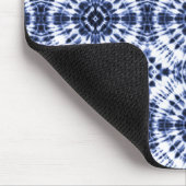 Dark Blue Gefärbte Krawatte Muster Mousepad (Ecke)