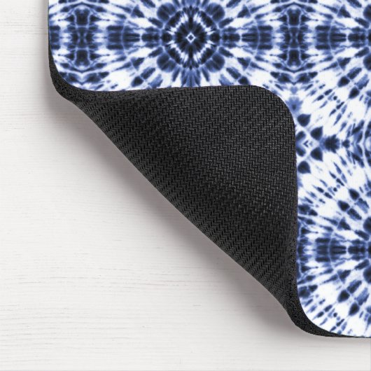 Dark Blue Gefärbte Krawatte Muster Mousepad (Ecke)